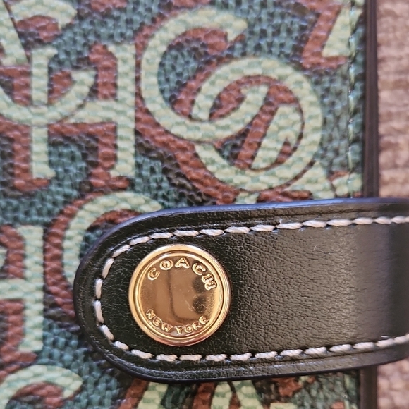 Coach Monogram Coated Canvas And Leather Notebook-Journal - Green and Brown Nwot - Picture 3 of 7